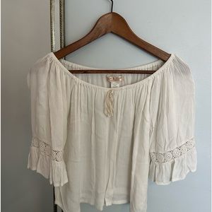 off the shoulder cropped blouse